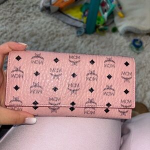 Large MCM trifold wallet in pink (not sold anymore in this color!)